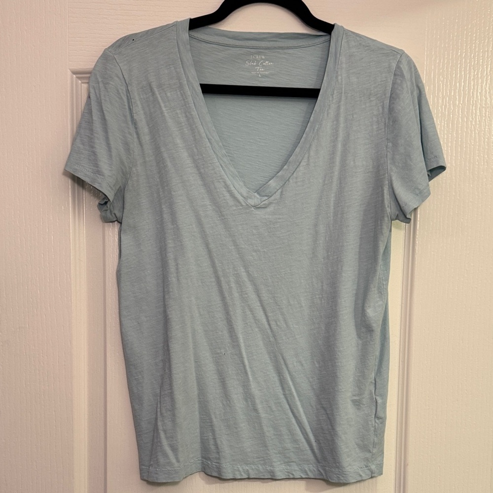 J. Crew Slub cotton V-Neck Tee Large